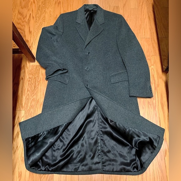 Men’s 46 XL Full Length Jacobson’s Custom USA Made ALPACUNA Trench Overcoat - Picture 15 of 16